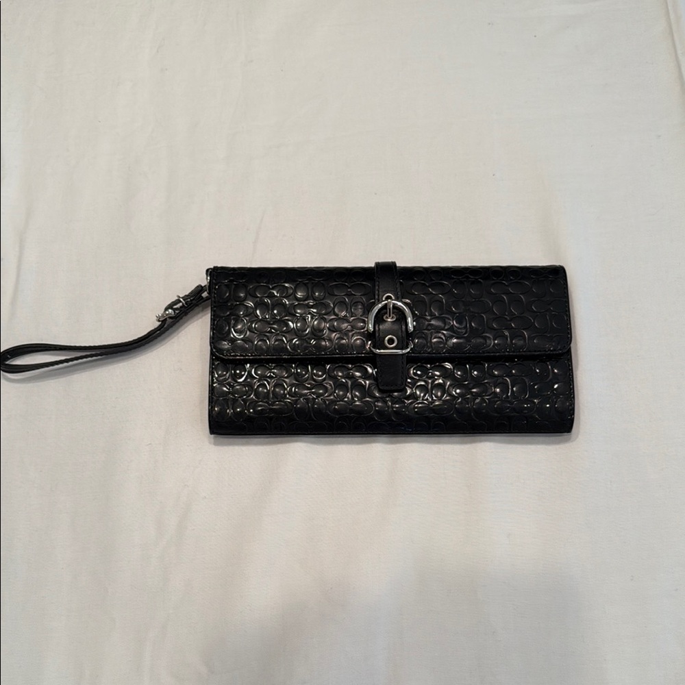 Elegant Black Leather Clutch